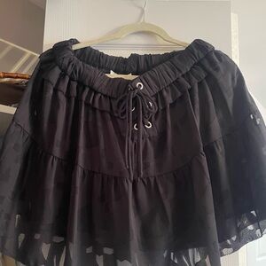 Elegant Black Ruffled Skirt